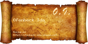 Ofenbeck Ida névjegykártya